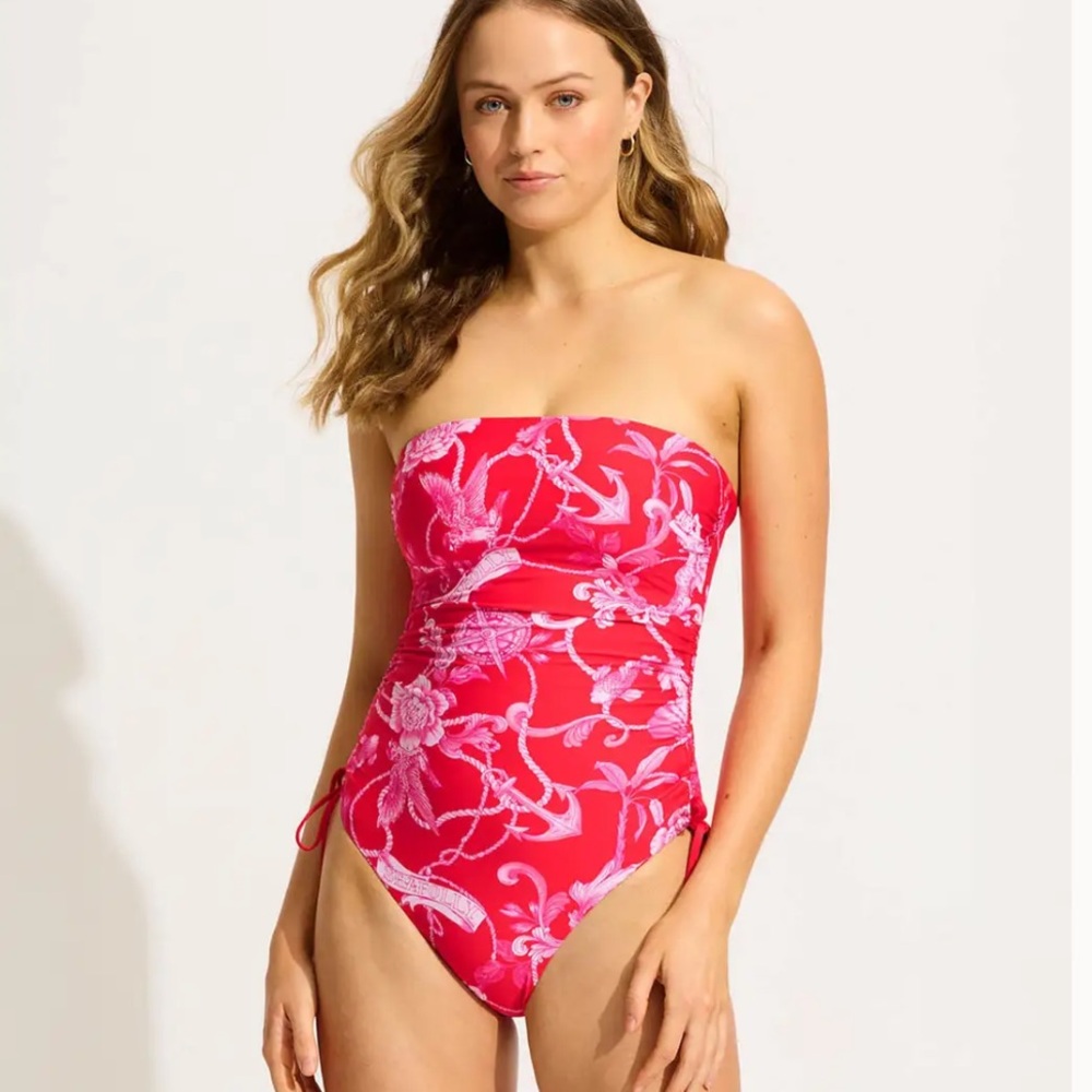 Seafolly Drawstring Bandeau One Piece Bathingsuit